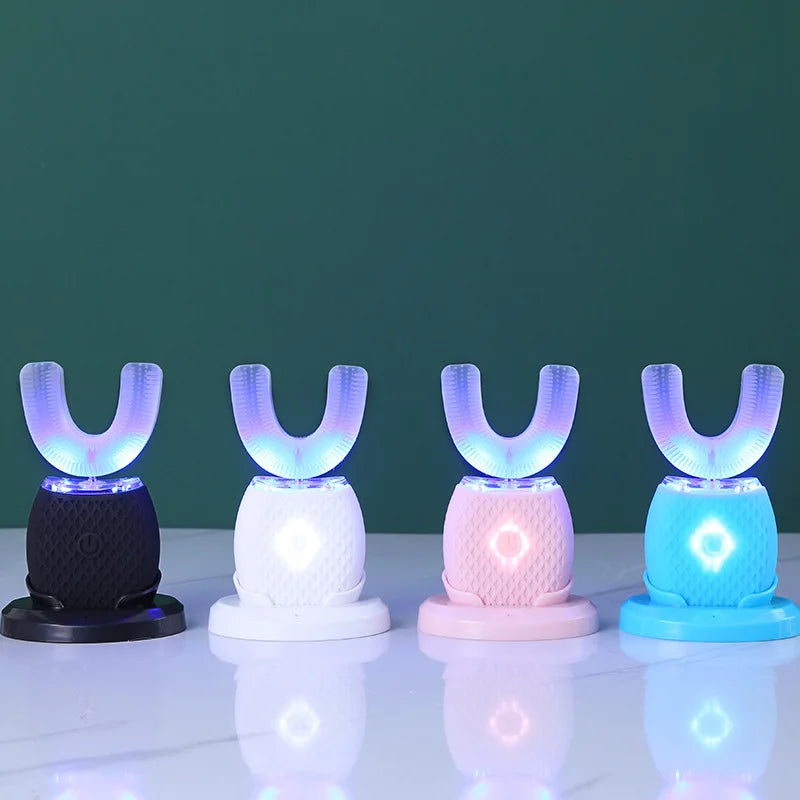 Cepillo de Dientes Sónico en U | Limpieza Automática 360° con Luz Azul Antibacteriana