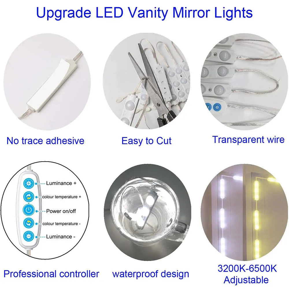 Tira de Luces LED para Espejo – Iluminación Hollywood en Casa