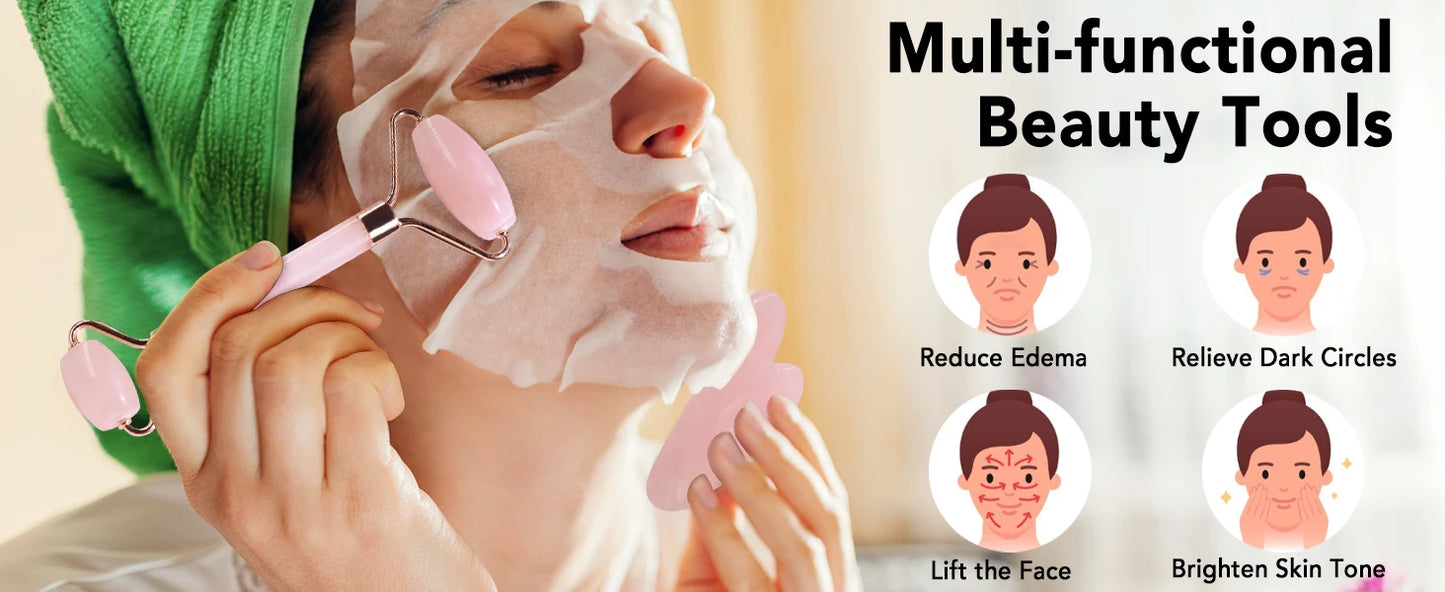 Rodillo Facial de Jade Natural – Belleza y Cuidado