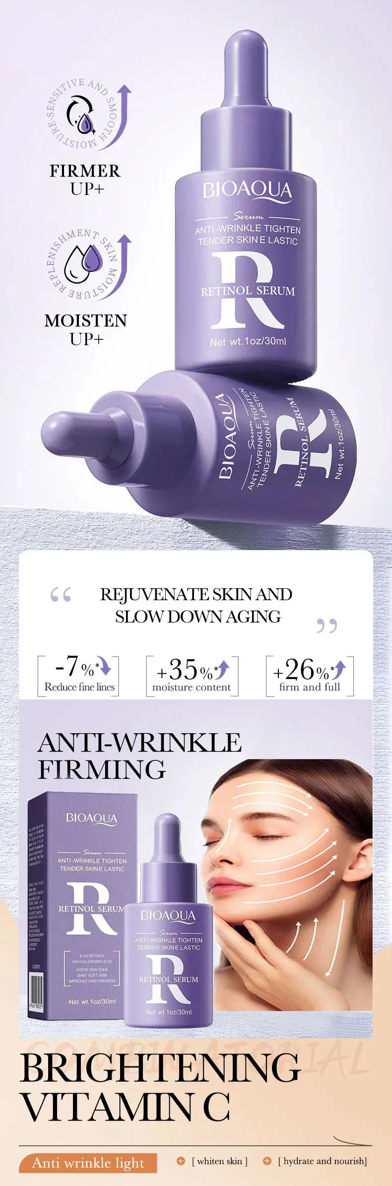Sérum Facial Hidratante Multifunción – Fórmulas Premium con Ácido Hialurónico, Vitamina C y Más