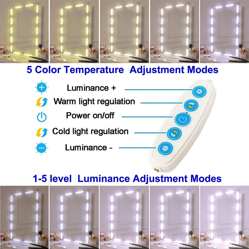 Tira de Luces LED para Espejo – Iluminación Hollywood en Casa