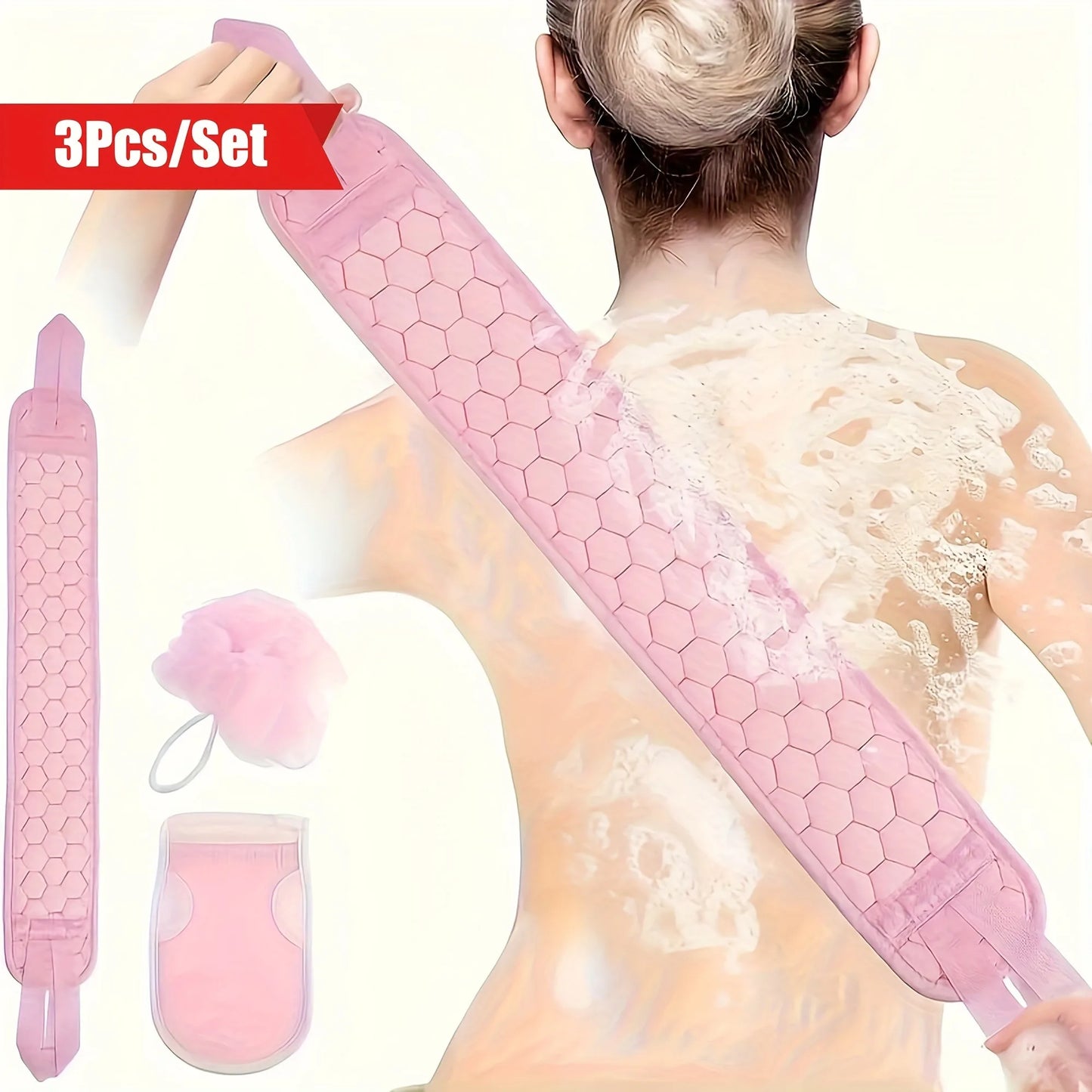 Pack 3 en 1: Banda Exfoliante + Guante + Esponja de Baño