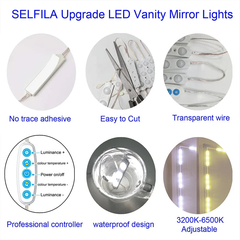 Tira de Luces LED para Espejo – Iluminación Hollywood en Casa