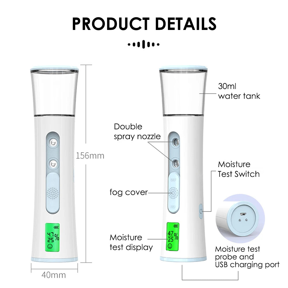 Mini Vaporizador Facial Portátil – 30ml Recargable