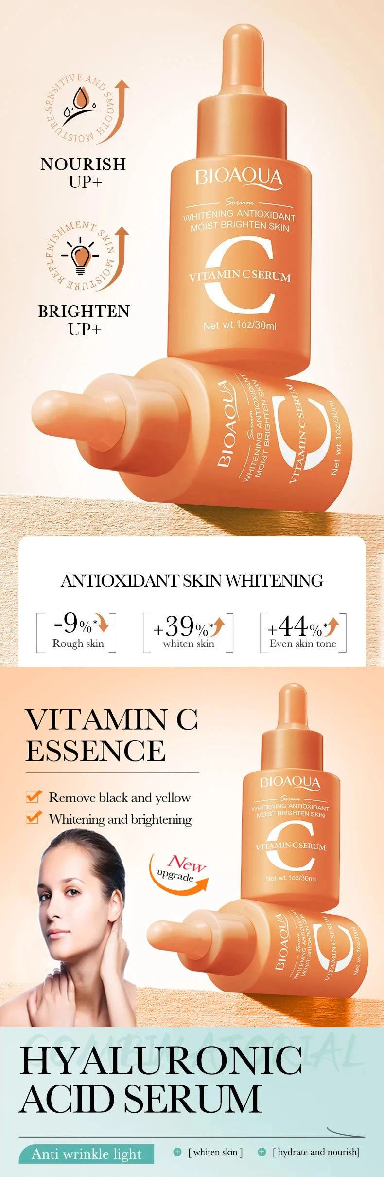 Sérum Facial Hidratante Multifunción – Fórmulas Premium con Ácido Hialurónico, Vitamina C y Más