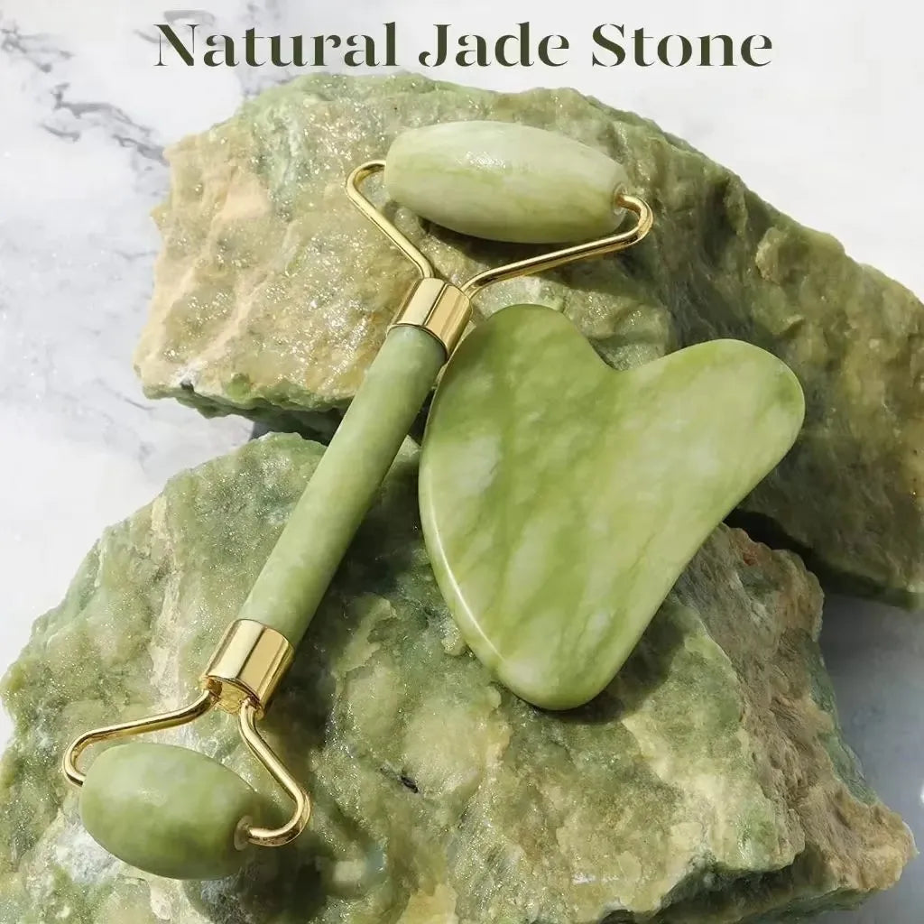 Rodillo Facial de Jade Natural – Belleza y Cuidado
