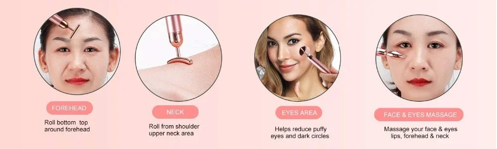 Set de Masaje Facial Premium con Rodillos de Jade Natural y Cuarzo Rosa – 4 en 1 con Estuche de Lujo