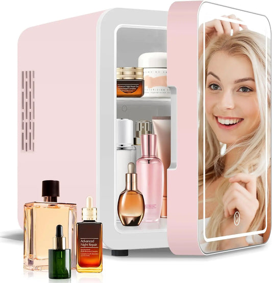 Mini Nevera Skincare Premium con Espejo LED – Glamour y Frescura