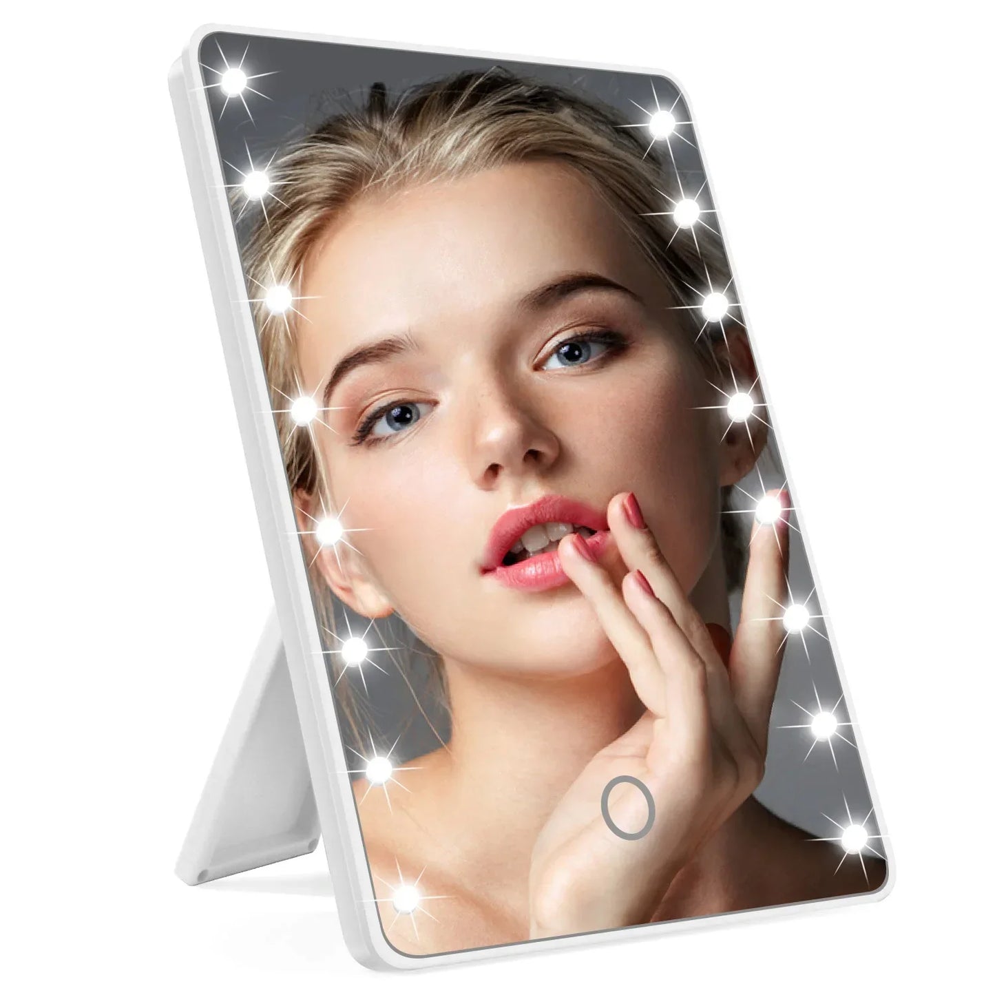 Espejo de Maquillaje LED con Botón Táctil – 16 Luces